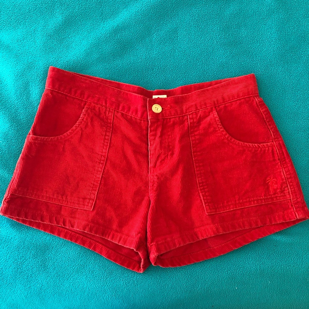 Red Corduroy Shorts